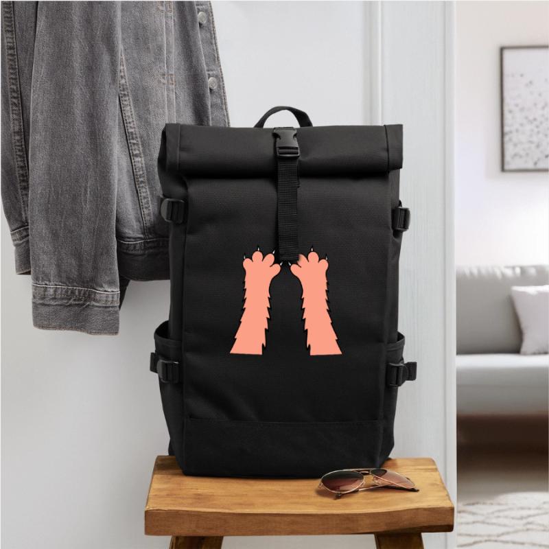 Cats, claws, paws, paws, sharp claws, scratching Roll Top Backpack