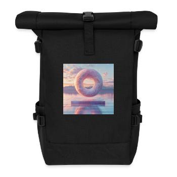 3D Levitating Donut - Roll Top Backpack - black - Front