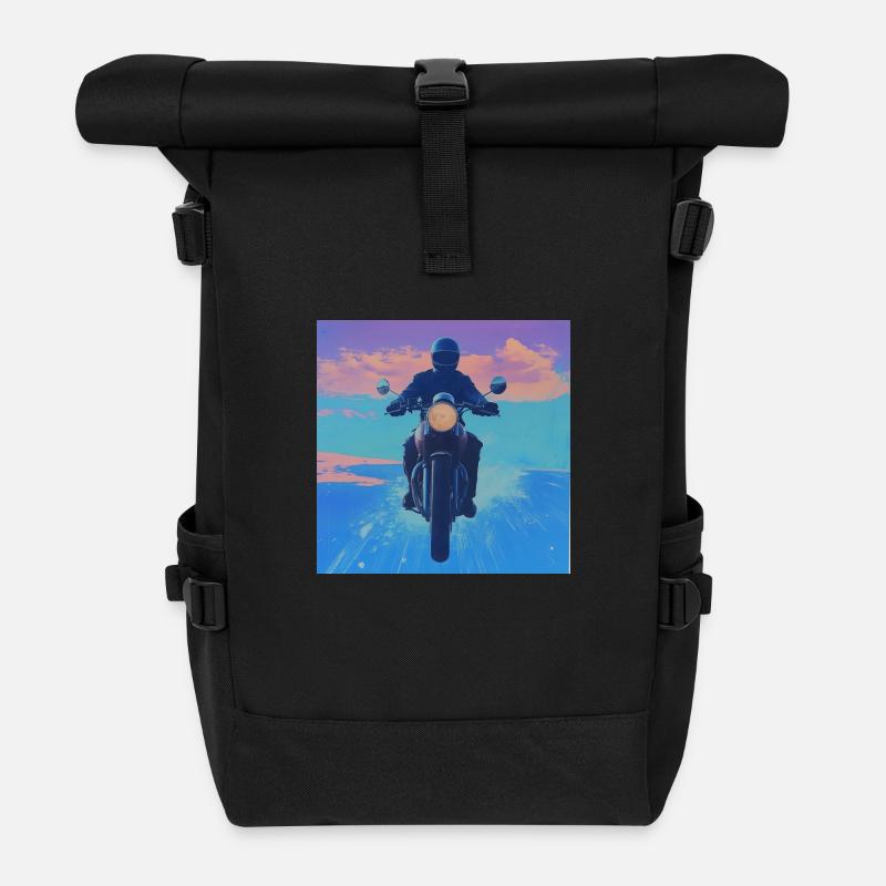 Moto - Sac à dos roll top - noir