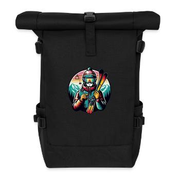 Ski Instructor Gifts - Roll Top Backpack - black - Front