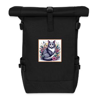 Domestic Cat Gifts - Roll Top Backpack - black - Front