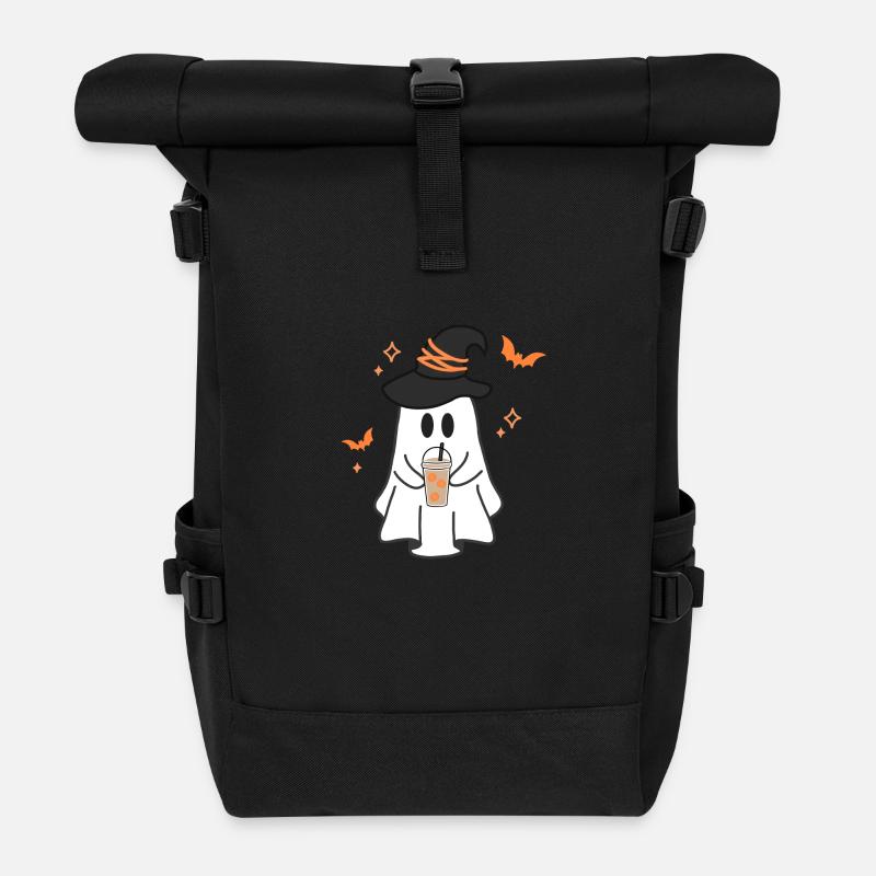 Pumpkin Latte Ghost - Rolltop Rucksack - Schwarz