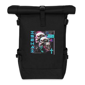 Isekai hat einen Glitch beim Paintball, Totenköpfe - Rolltop Rucksack - Schwarz - Vorne