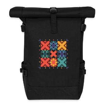 Lustiges Quilten Ich spiele immer noch mit Blöcken Quilt - Rolltop Rucksack - Schwarz - Vorne