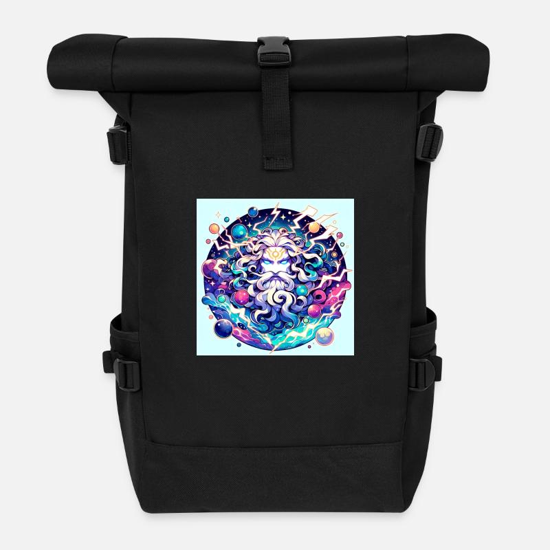 Zeus der Herrrscher des Blitzes - Rolltop Rucksack - Schwarz