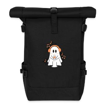 Geist mit Kopfhörer - Rolltop Rucksack - Schwarz - Vorne