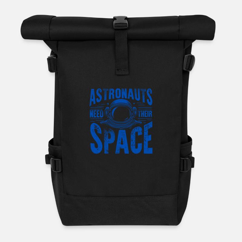 Astronauts Need Their Space - Roll Top Backpack - black
