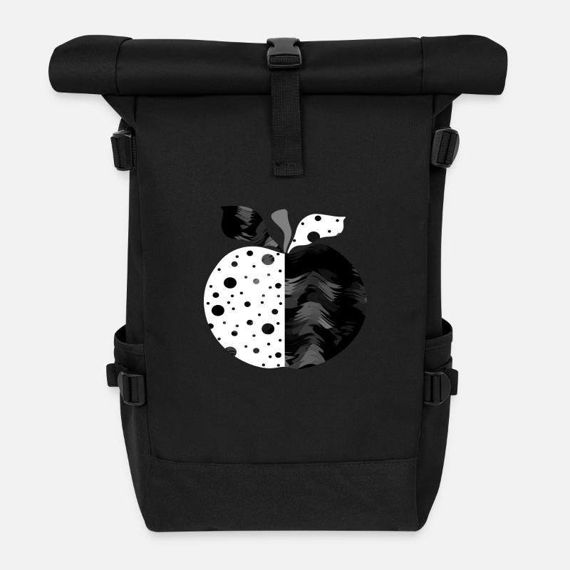 Apfel - Rolltop Rucksack - Schwarz