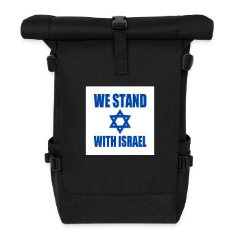 We stand with israel - Roll Top Backpack - black - Front