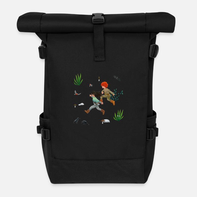 Die kleine Räubertochter - Rolltop Rucksack - Schwarz