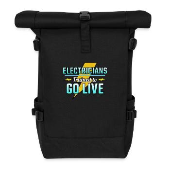 Elektriker Humor Elektrotechniker Ingenieur - Rolltop Rucksack - Schwarz - Vorne