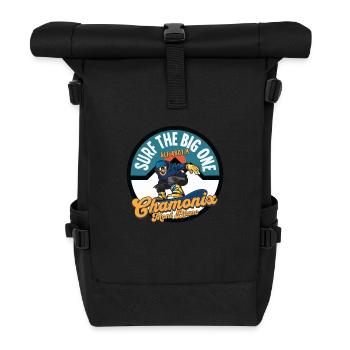 Surfen Sie auf dem Big One Chamonix Mont Blanc - Rolltop Rucksack - Schwarz - Vorne