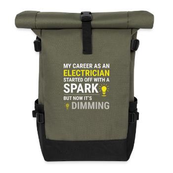 Elektriker Humor Elektrotechniker Ingenieur - Rolltop Rucksack - Olive/Schwarz - Vorne