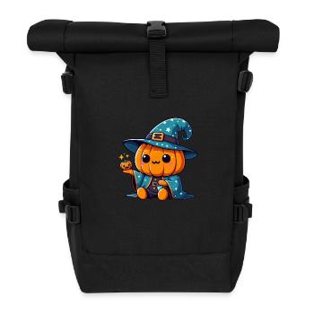 Mignon Magicien Citrouille d'halloween - Sac à dos roll top - noir - Devant
