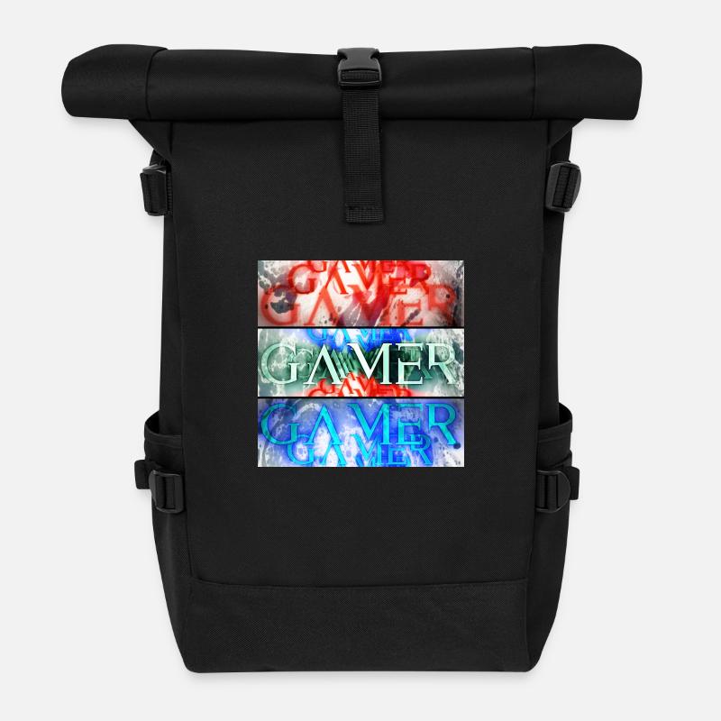 Gamer - Rolltop Rucksack - Schwarz