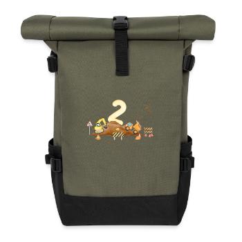 2e anniversaire chantier de construction - Sac à dos roll top - olive/noir - Devant