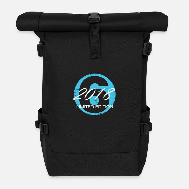 6 Jahre alt Limited Edition - Rolltop Rucksack - Schwarz