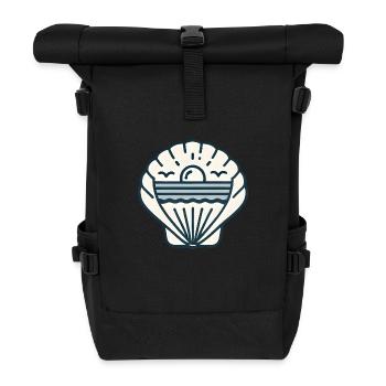Strandmuschel - Rolltop Rucksack - Schwarz - Vorne