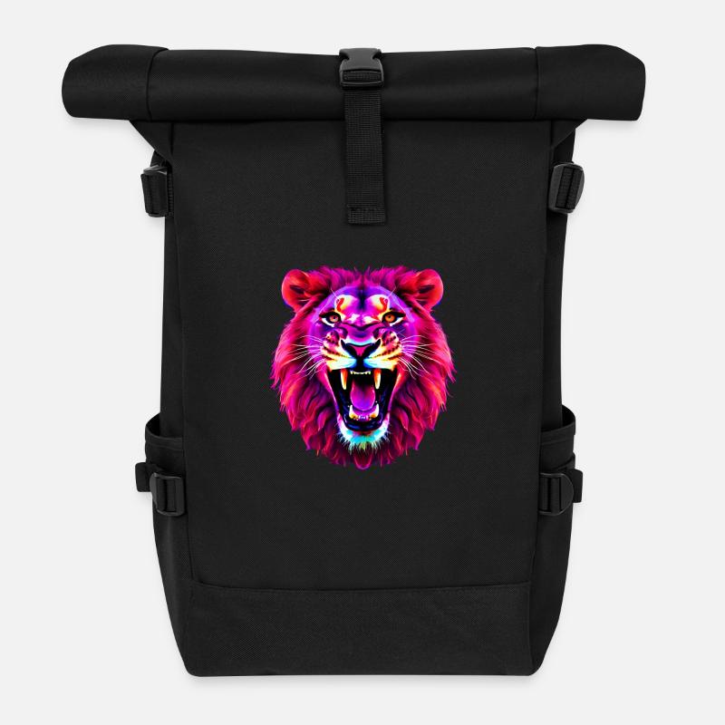 Löwe - Rolltop Rucksack - Schwarz