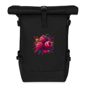 Himbeeren-Farbexplosion - Rolltop Rucksack - Schwarz - Vorne