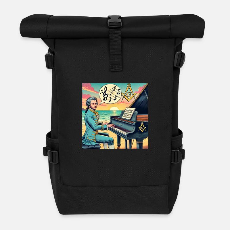 Mozart war Freimaurer - Rolltop Rucksack - Schwarz