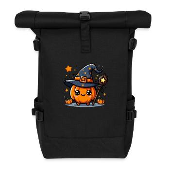 Halloween Hexe Kürbis - Rolltop Rucksack - Schwarz - Vorne