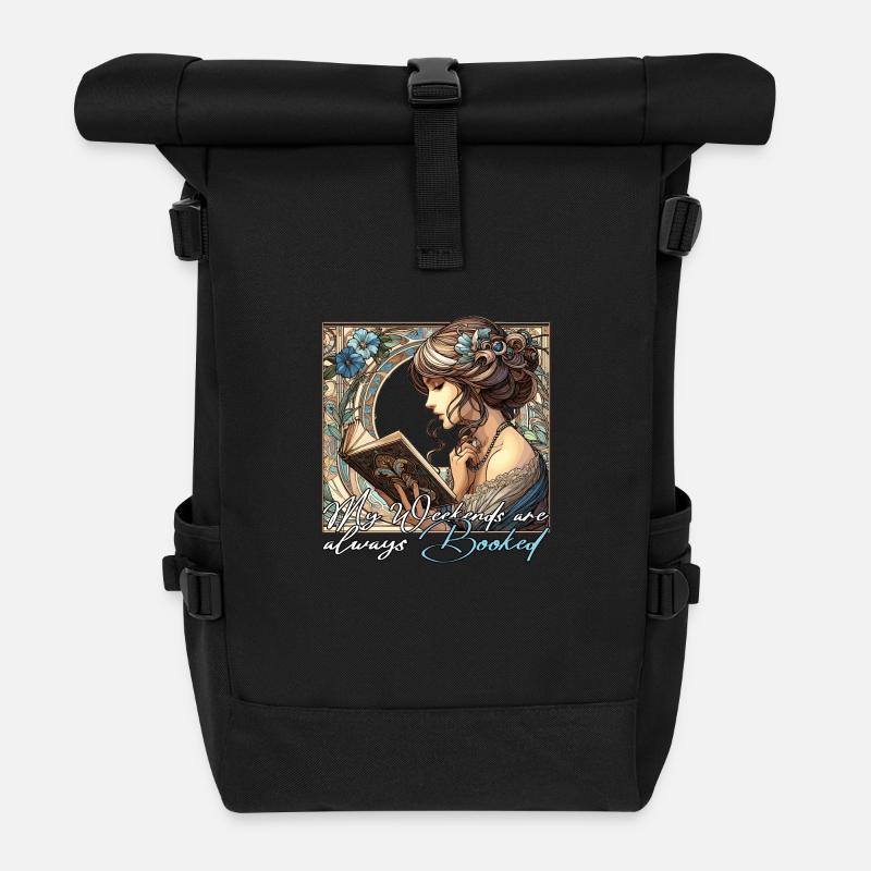 Frau Lesen Wochenenden Buch Bücher Geschenk - Rolltop Rucksack - Schwarz