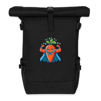 Super-Carotte musclé - Sac à dos roll top - noir - Devant