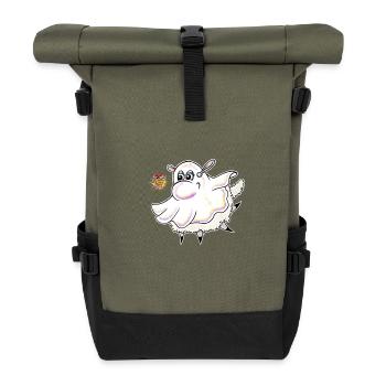 Wolly Sheepling Halloween Ghost - Rolltop Rucksack - Olive/Schwarz - Vorne