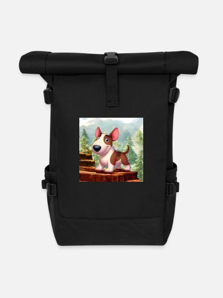 Bull Terrier 2 - Roll Top Backpack - black