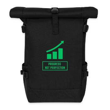 Progress Not Perfection - Roll Top Backpack - black - Front
