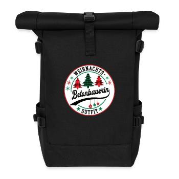 Betonbauerin Weihnachten Kollegin Betonbau - Rolltop Rucksack - Schwarz - Vorne