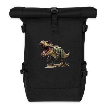 The dinosaur species Tyrannosaurus Rex - Roll Top Backpack - black - Front