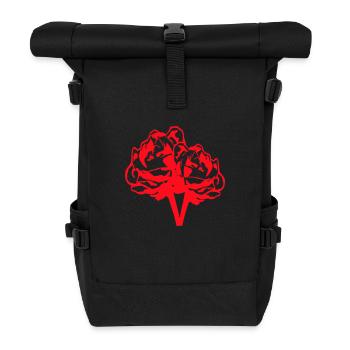 Zwei Schöne Rose Blüte Blatt 2 Röschen Rosenstrauß - Rolltop Rucksack - Schwarz - Vorne