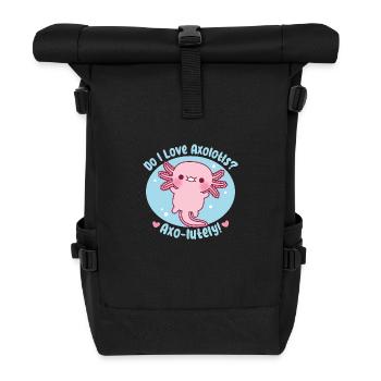 Mignon Est-ce que j’aime les axolotls Jeu de mots incroyablement drôle - Sac à dos roll top - noir - Devant