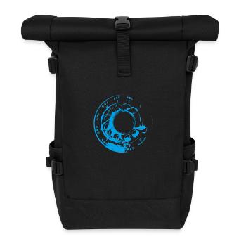Retro Look - Blue - Roll Top Backpack - black - Front