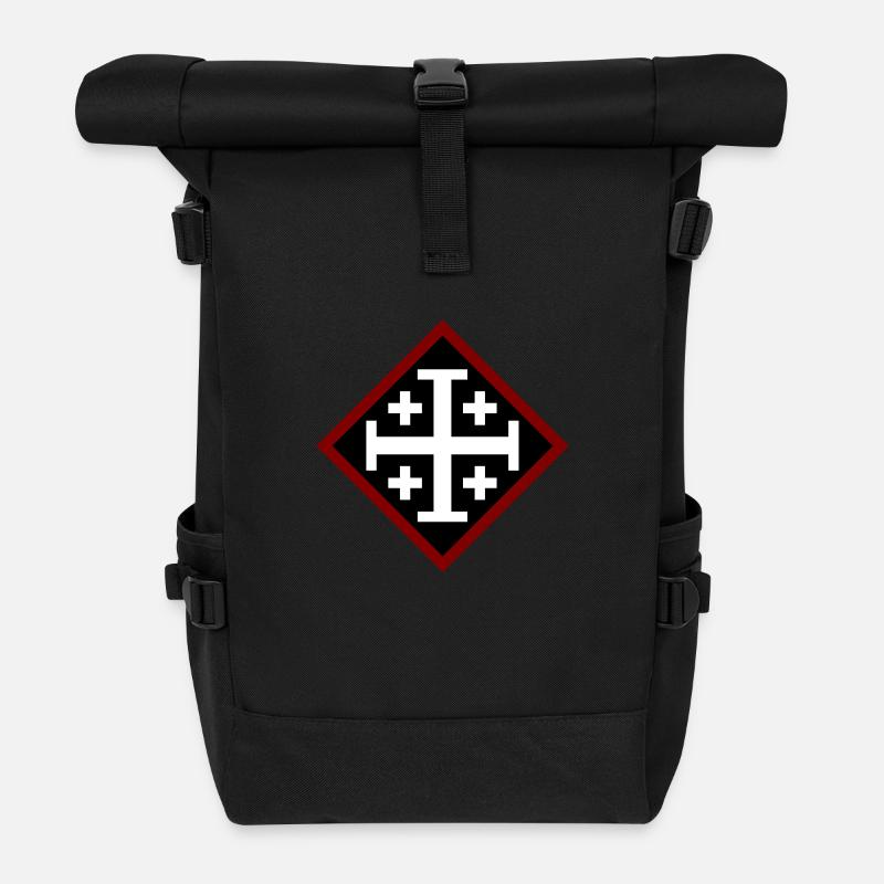 Jerusalem cross - Roll Top Backpack - black