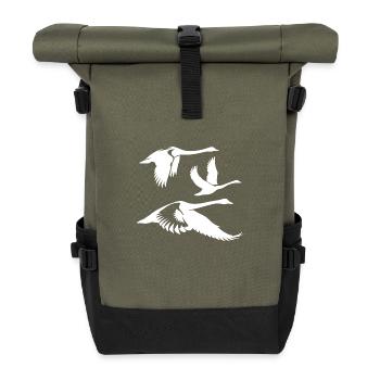 Groupe de cygnes chanteurs volants - Sac à dos roll top - olive/noir - Devant