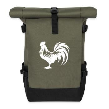 Klassicher Bauernhof Gockel - Rolltop Rucksack - Olive/Schwarz - Vorne