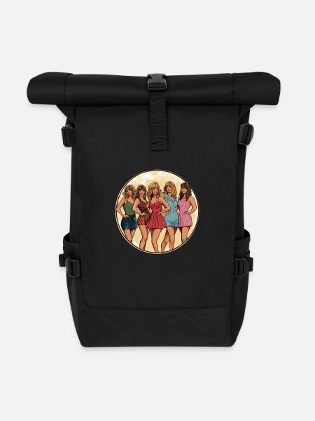 Starke Freundschaft und stilvolle Auftritte - Rolltop Rucksack - Schwarz