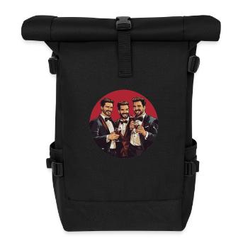 Stilvoll feiern mit den besten Freunden - Rolltop Rucksack - Schwarz - Vorne