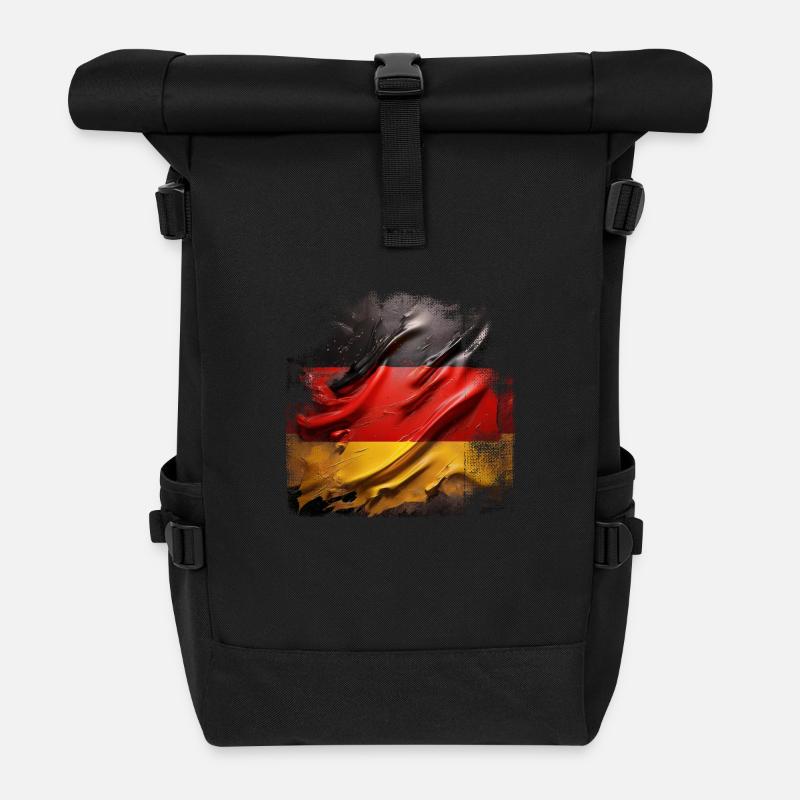 Deutschlandflagge grunge - Rolltop Rucksack - Schwarz