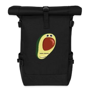 Vegan Avocado - Roll Top Backpack - black - Front