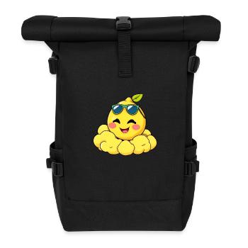 Happy Lemon Chillin on Clouds - Roll Top Backpack - black - Front
