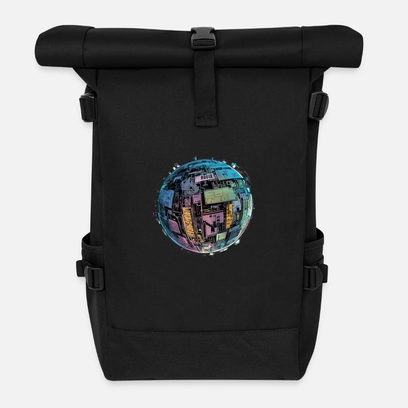 Cyberwelt: Die Zukunft in einer Sphäre! - Rolltop Rucksack - Schwarz