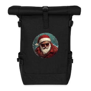 Rebellious Santa: Christmas with coolness! - Roll Top Backpack - black - Front