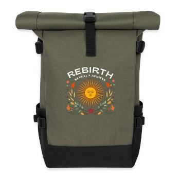 Rebirth, Reveal, Realize - Resolution of the Year - Roll Top Backpack - olive/black - Front