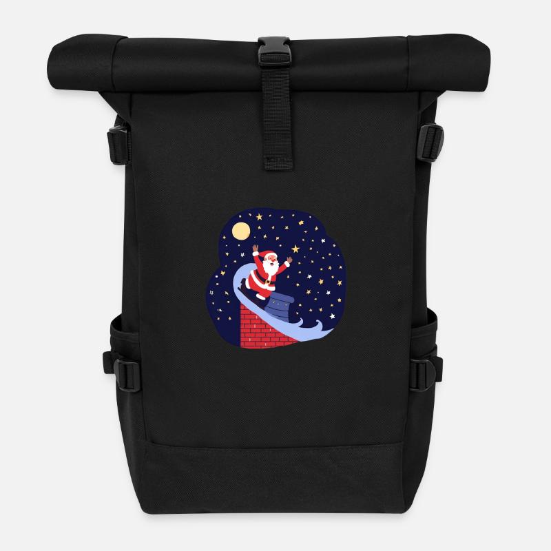 Santa is coming - Roll Top Backpack - black