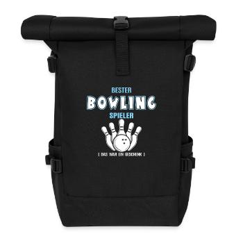 Bester Bowling Spieler Bowler Bowlingspieler - Rolltop Rucksack - Schwarz - Vorne