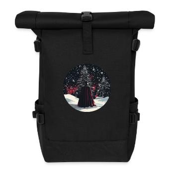 Dark Guardian in the Winter Forest - Roll Top Backpack - black - Front